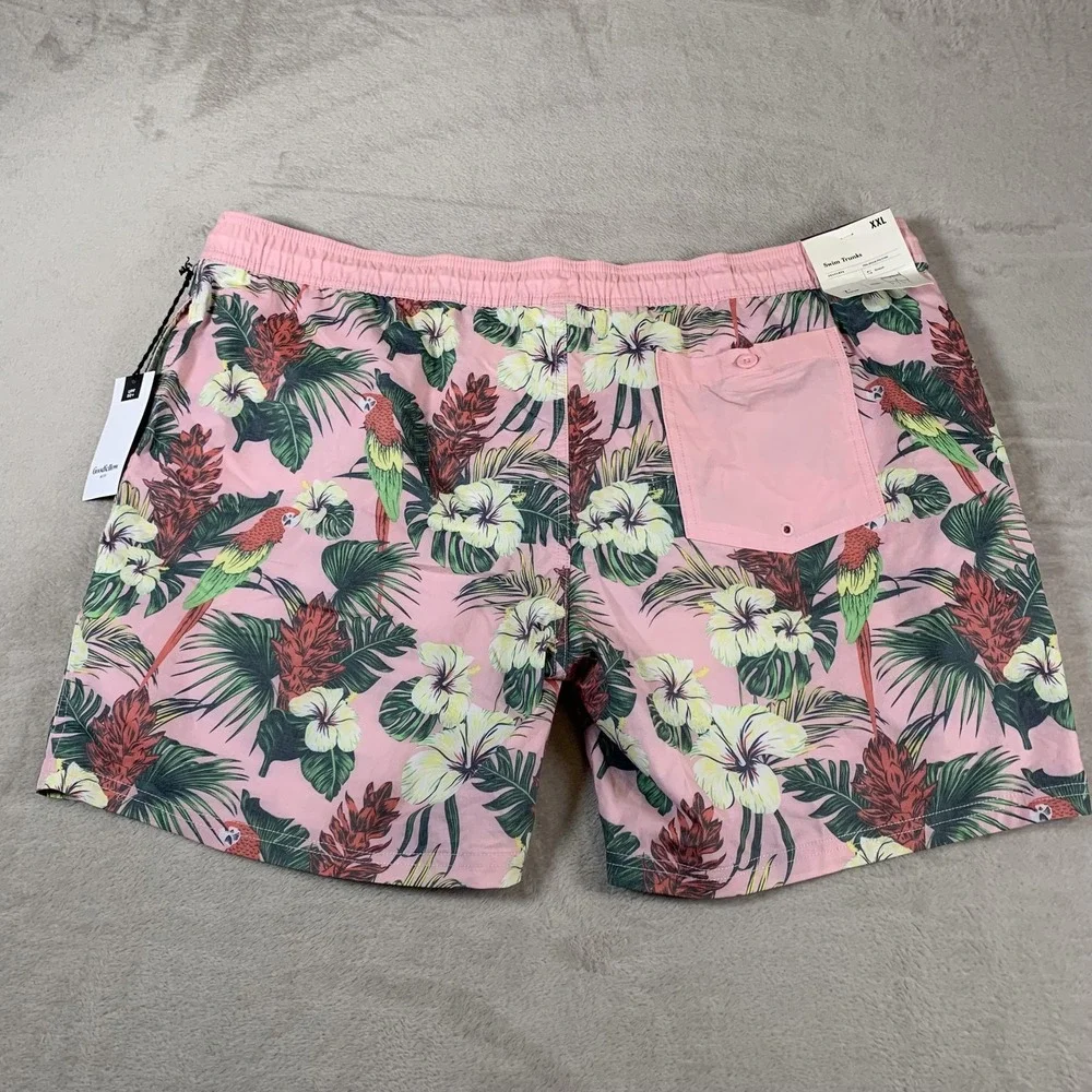 Goodfellow & Co Swim Trunks Mens 2XL Parrot Floral Stretch 7